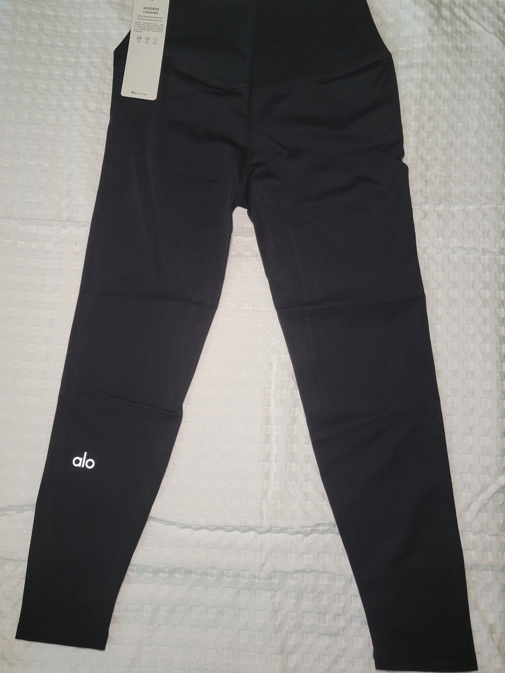 ALO Yoga Black High-Rise Track Pants with Subtle Logo